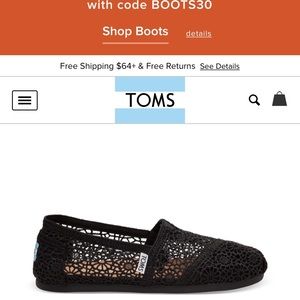 Black Moroccan crochet women’s classics toms